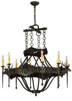 Stag Eight Light Chandelier in Timeless Bronze (57|119967)