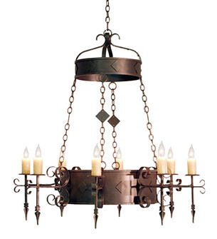 Diamante Eight Light Chandelier in Antique Brass (57|117173)