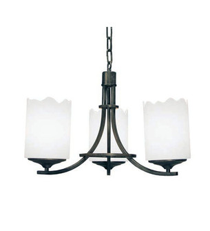 Octavia Three Light Chandelier in Black Metal (57|116260)