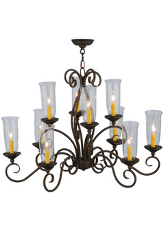 Wallis Ten Light Chandelier in Black Metal,Custom (57|115867)