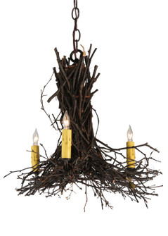 Twigs Three Light Chandelier in Natural Wood,Mahogany Bronze (57|112367)