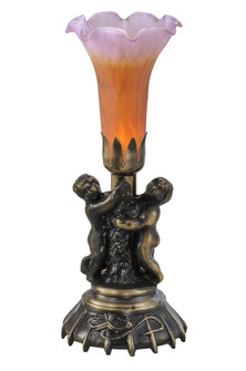 Amber/Purple One Light Mini Lamp in Antique Brass (57|11083)