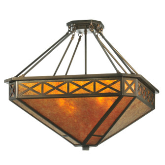 Saltire Craftsman Four Light Inverted Pendant in Antique Copper (57|110803)