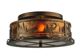 Fly Fishing Creek Two Light Flushmount in Antique Copper (57|110647)