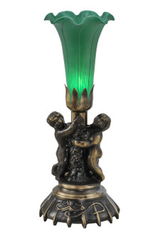 Green One Light Mini Lamp in Antique Brass (57|11026)