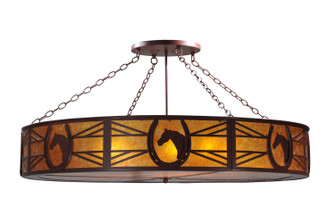 Horseshoe Eight Light Semi-Flushmount in Rust/Amber Mica (57|106840)