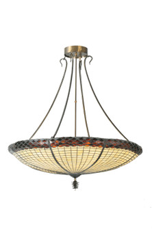 Greenbriar Oak Six Light Inverted Pendant in Antique Copper (57|105628)