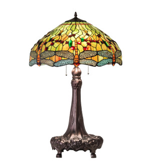 Tiffany Hanginghead Dragonfly Three Light Table Lamp in Mahogany Bronze (57|101830)