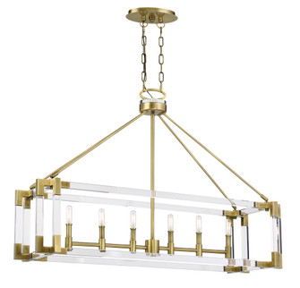 Prima Vista Six Light Island Pendant in Aged Antique Brass (29|N7356-790)