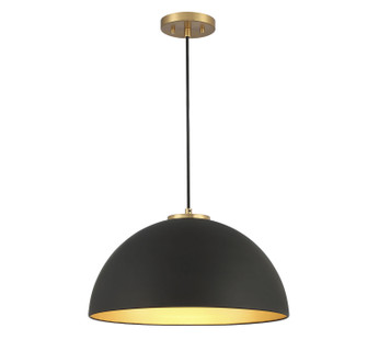 One Light Pendant in Matte Black with Natural Brass (446|M7024MBKNB)