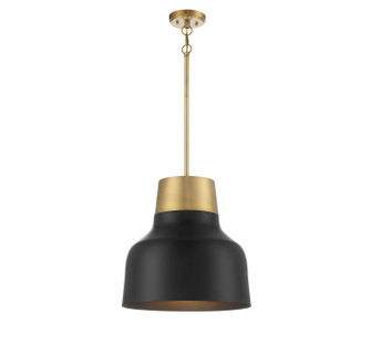 One Light Pendant in Matte Black with Natural Brass (446|M70115MBKNB)