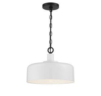 One Light Pendant in White with Black (446|M70103WHBK)