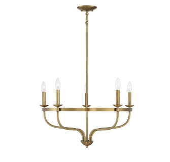 Five Light Chandelier in Natural Brass (446|M10087NB)