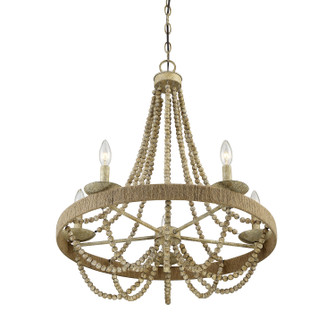 Mchan Five Light Chandelier in Natural Wood with Rope (446|M10014-97)