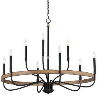 Franklin Nine Light Chandelier in Driftwood / Black (16|14449DWBK)