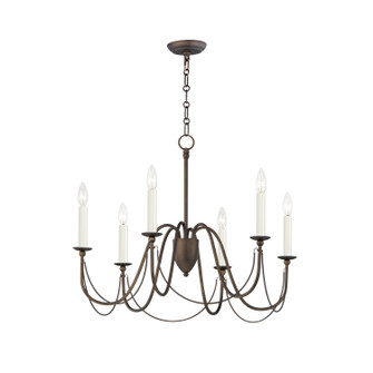 Plumette Six Light Chandelier in Chestnut Bronze (16|12166CHB)