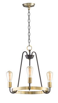 Haven Three Light Chandelier in Oil Rubbed Bronze / Antique Brass (16|11733OIAB)