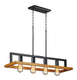 Black Forest Four Light Chandelier in Black / Ashbury (16|10307BKASB)