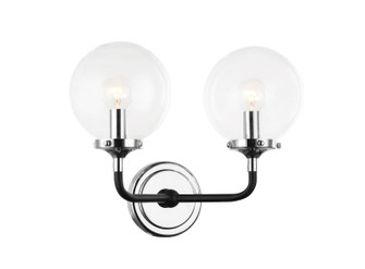 Particles Two Light Wall Sconce in Black & Chrome (423|W58202CHCL)