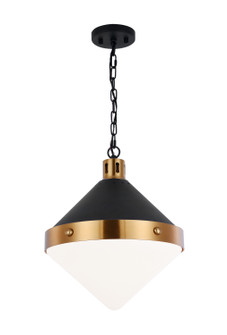 Sphericon Three Light Pendant in Matte Black & Aged Gold Brass (423|C72203AGOP)