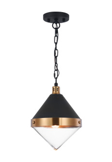 Sphericon One Light Pendant in Matte Black & Aged Gold Brass (423|C72201AGCL)