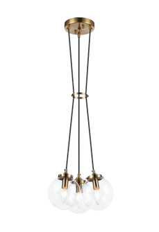 The Bougie Three Light Pendant in Aged Gold Brass (423|C63003AGCL)