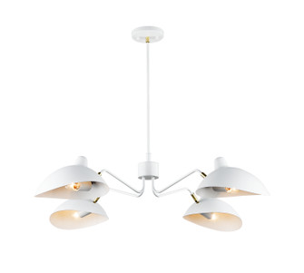 Droid Four Light Pendant in White & Brushed Gold (423|C57904WH)
