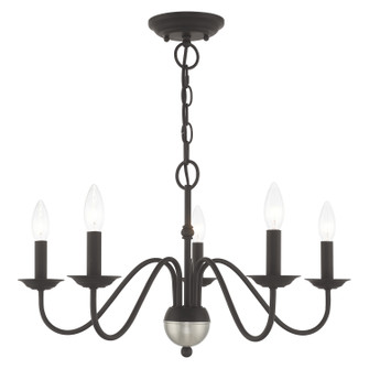 Windsor Five Light Chandelier in Black w/ Brushed Nickel (107|52165-04)