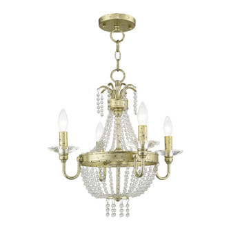 Valentina Four Light Mini Chandelier/Ceiling Mount in Hand Applied Winter Gold (107|51844-28)