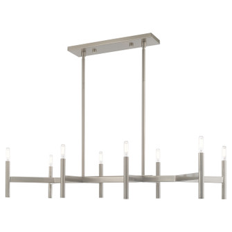 Copenhagen Eight Light Linear Chandelier in Brushed Nickel (107|51178-91)