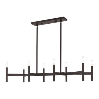 Copenhagen Eight Light Linear Chandelier in Bronze (107|51178-07)