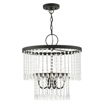 Elizabeth Four Light Chandelier in Black w/ Brushed Nickels (107|51064-04)