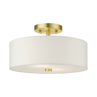 Meridian Two Light Semi Flush Mount in Satin Brass (107|51053-12)