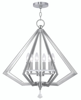 Diamond Six Light Chandelier in Brushed Nickel (107|50666-91)