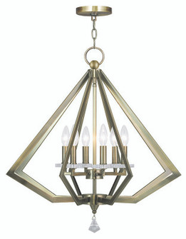 Diamond Six Light Chandelier in Antique Brass (107|50666-01)