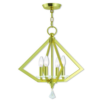 Diamond Four Light Mini Chandelier in Polished Brass (107|50664-02)
