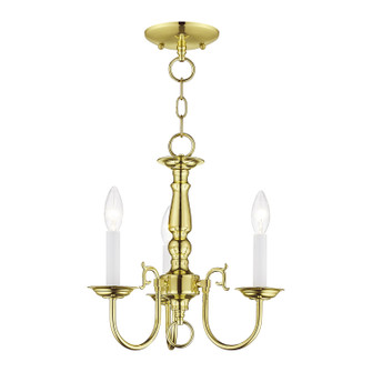 Williamsburgh Three Light Mini Chandelier in Polished Brass (107|5013-02)