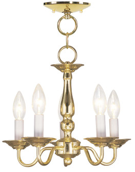 Williamsburgh Five Light Mini Chandelier/Ceiling Mount in Polished Brass (107|5011-02)
