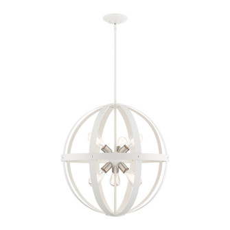 Stoneridge Six Light Chandelier in Textured White w/ Brushed Nickel Cluster (107|49646-13)