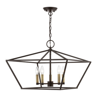 Devone Five Light Chandelier in Bronze w/Antique Brass (107|49435-07)