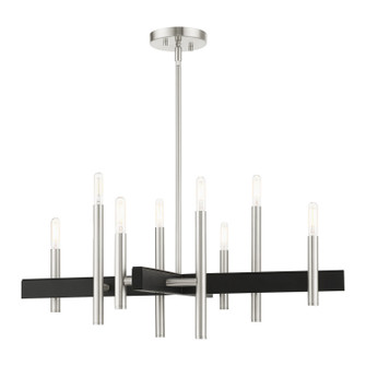 Denmark Eight Light Chandelier in Brushed Nickel w/ Blacks (107|49348-91)