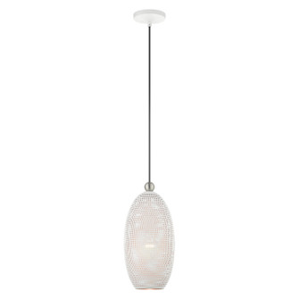 Dublin One Light Pendant in White w/ Brushed Nickels (107|49101-03)