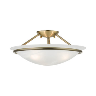 Newburgh Three Light Semi-Flush Mount in Antique Brass (107|4824-01)