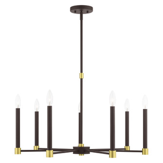 Karlstad Seven Light Chandelier in Bronze w/ Satin Brasss (107|46887-07)