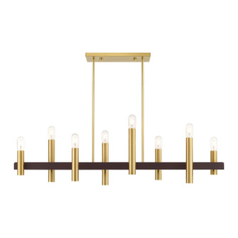 Helsinki Eight Light Chandelier in Satin Brass w/ Bronzes (107|46868-12)