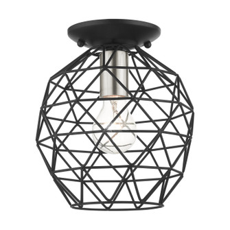 Geometrix One Light Flush Mount in Black w/ Brushed Nickels (107|46598-04)