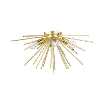 Tribeca Four Light Flush Mount in Soft Gold w/Polished Brass (107|46170-33)