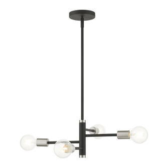 Bannister Four Light Chandelier in Black w/ Brushed Nickels (107|45864-04)