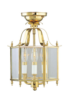 Livingston Three Light Mini Pendant/Ceiling Mount in Polished Brass (107|4403-02)