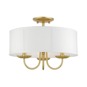 Brookdale Three Light Semi-Flush Mount in Soft Gold (107|42989-33)